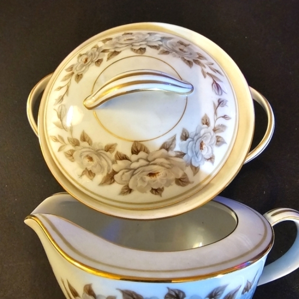 Vintage Noritake China Glenbrook Sugar with Lid and Creamer Set - Picture 2 of 11